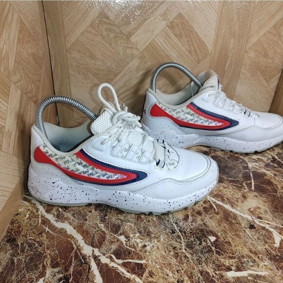 Fila women's lace-up old skool white running shoes sneaker size 7.5 - Picture 2 of 10